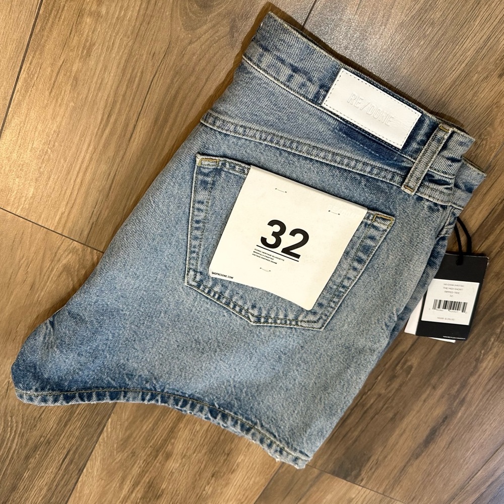 NEW Re/Done Midi Short in Ripped Tide - Picture 7 of 8